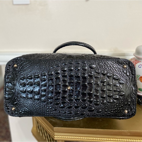 Brahmin Black Melbourne Croc Embossed Leather Tote - Picture 10 of 14